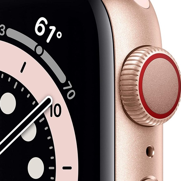 Apple | Series 6 Watch (GPS + Cellular) 40mm Gold Aluminum w/ Pink Sport Band - Picture 5 of 16